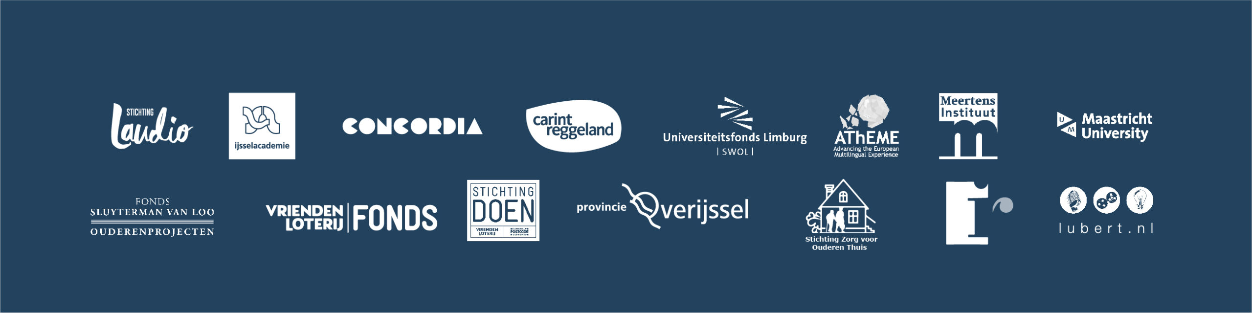 logo's wit op blauw