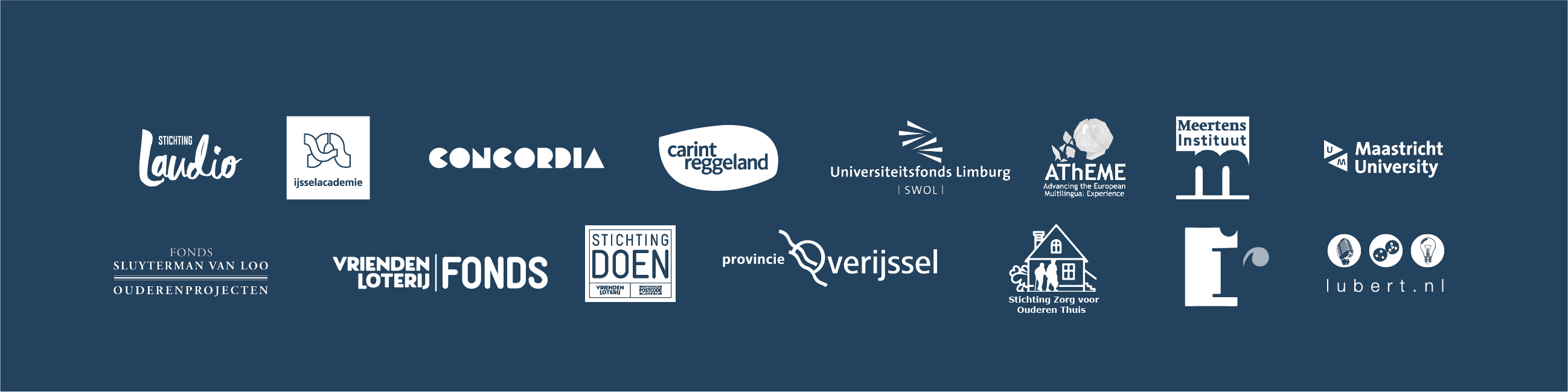 logo's wit op blauw